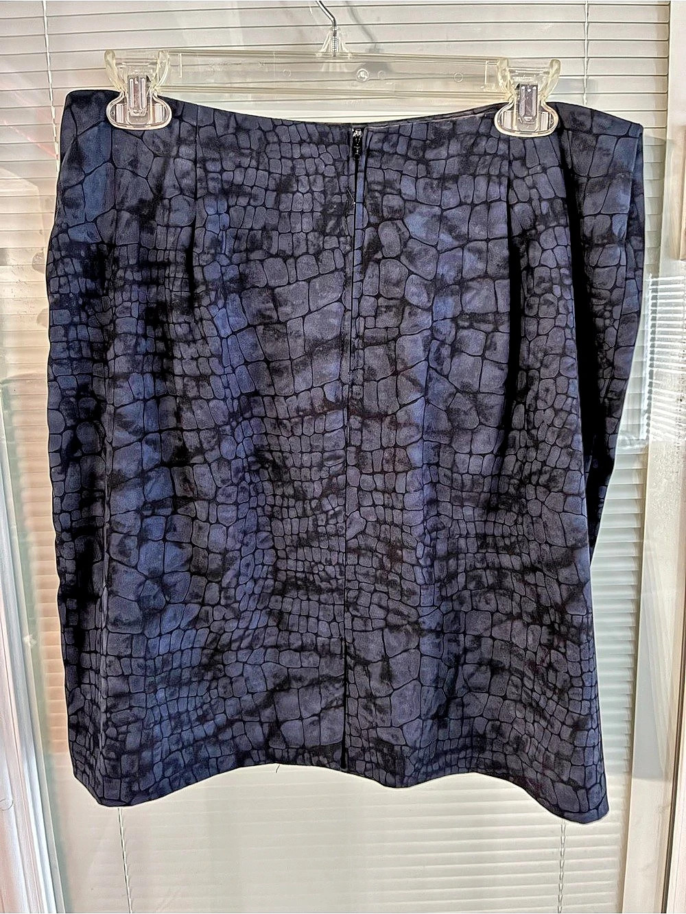 BRIGGS Animal Print Moleskin Mini Skirt in Black & Blue
